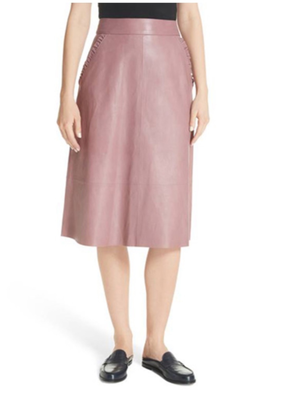 NWT kate spade x Madison Ave. Pacey Skirt in Moody Rose Leather Size 12